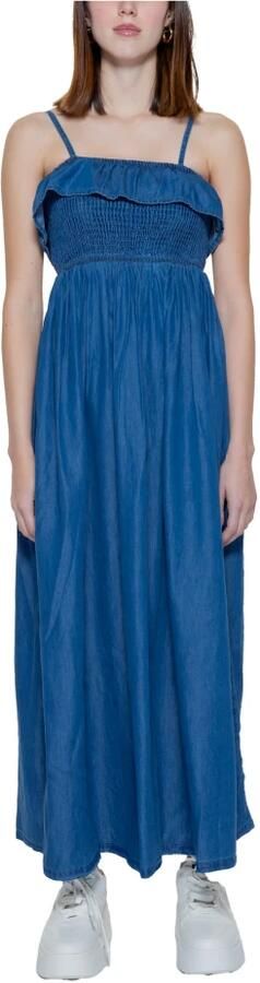 Only Lange Katoenen Lyocell Jurk Dames Collectie Blue Dames - Foto 5