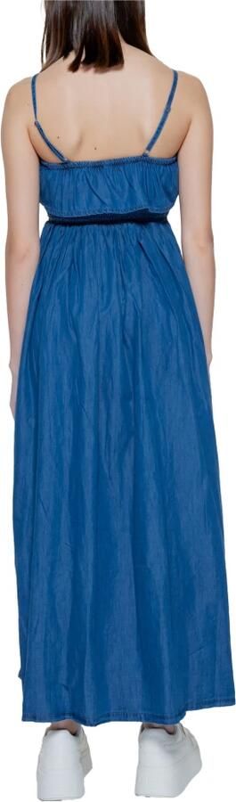 Only Lange Katoenen Lyocell Jurk Dames Collectie Blue Dames - Foto 2