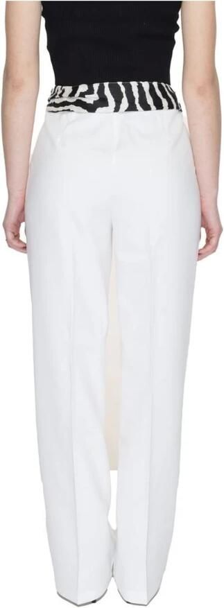 Only Bootcut Polyester Broek met Elastaan White Dames
