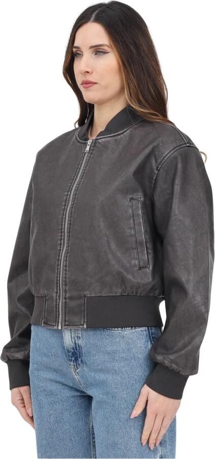 Only Imitatieleren jack ONLJANE FAUX LEATHER WASHED BOMBER OTW - Foto 5