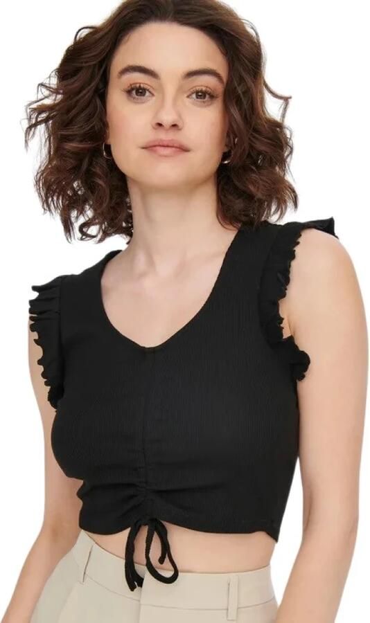 Only Korte top met plooien model 'Laila' - Foto 3