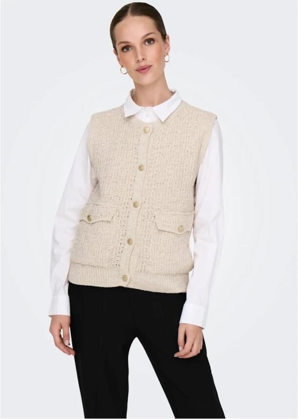 Only Celeste Gebreid Vest Beige Dames - Foto 2