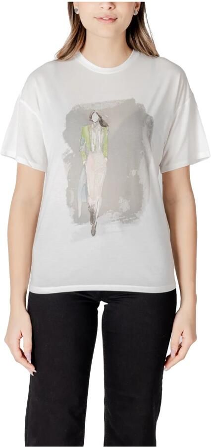 Only Gedrukt T-shirt met korte mouwen White Dames - Foto 3