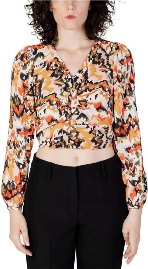 Only Oranje Polo met Lange Mouwen en Knoopsluiting Orange Dames - Foto 5