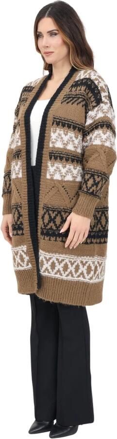 Only Geometrische Boho-Chic Cardigan Sweater Brown Dames - Foto 6