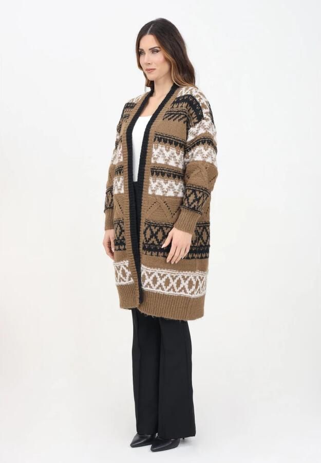 Only Geometrische Boho-Chic Cardigan Sweater Brown Dames - Foto 2