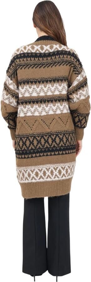 Only Geometrische Boho-Chic Cardigan Sweater Brown Dames - Foto 5