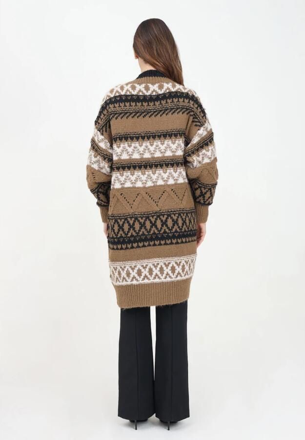 Only Geometrische Boho-Chic Cardigan Sweater Brown Dames - Foto 4