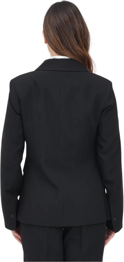 Only Zwarte Geknoopte Blazer Lange Mouw Revers Black Dames - Foto 3