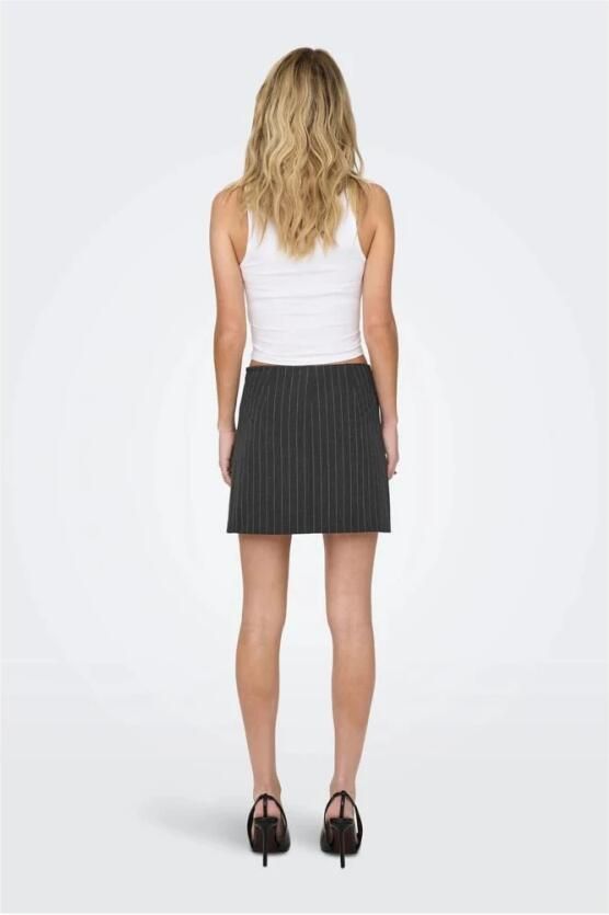 Only Grijze Pinstripe Rok met Ritssluiting Gray Dames