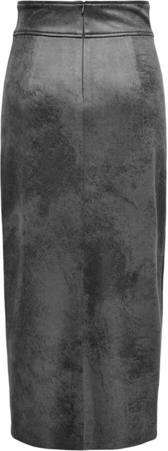 Only Grijze Synthetisch Leren Rok Damescollectie Gray Dames - Foto 4