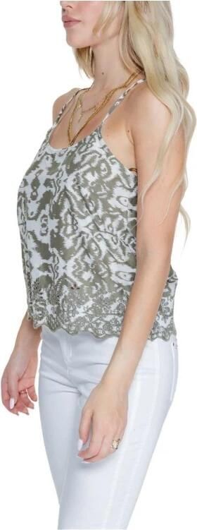 Only Groene Bedrukte Tanktop Vrouwen Lente Green Dames - Foto 3
