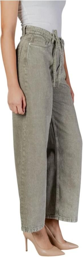 Only Groene Katoenen Jeans & Broeken Collectie Green Dames