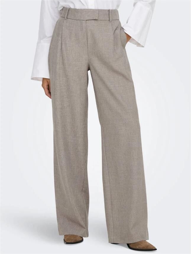 Only Regular fit bandplooibroek met wijde pijpen model 'LINDA' - Foto 2