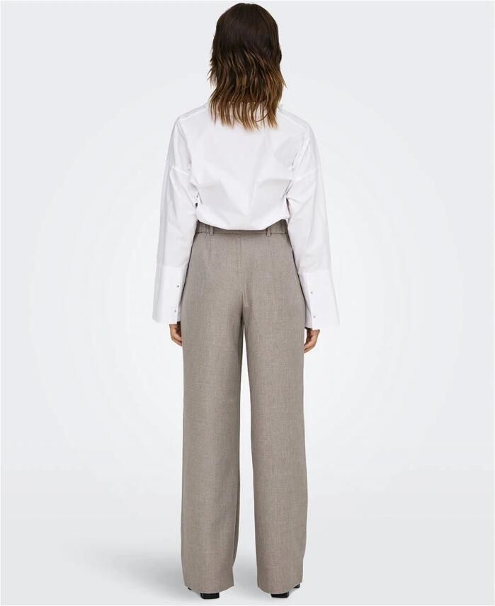 Only Regular fit bandplooibroek met wijde pijpen model 'LINDA'