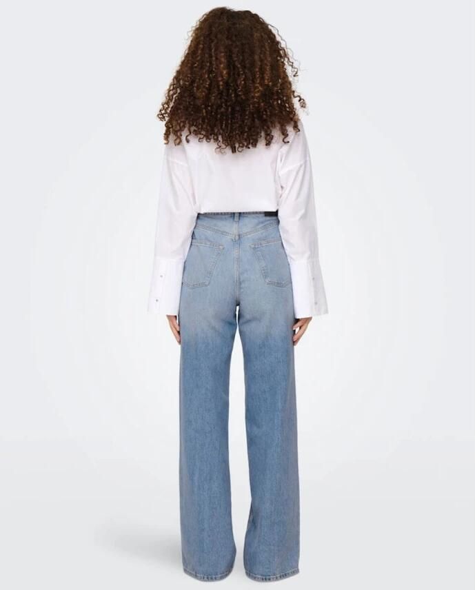 ONLY high waist wide leg jeans ONLHOPE medium blue denim - Foto 4