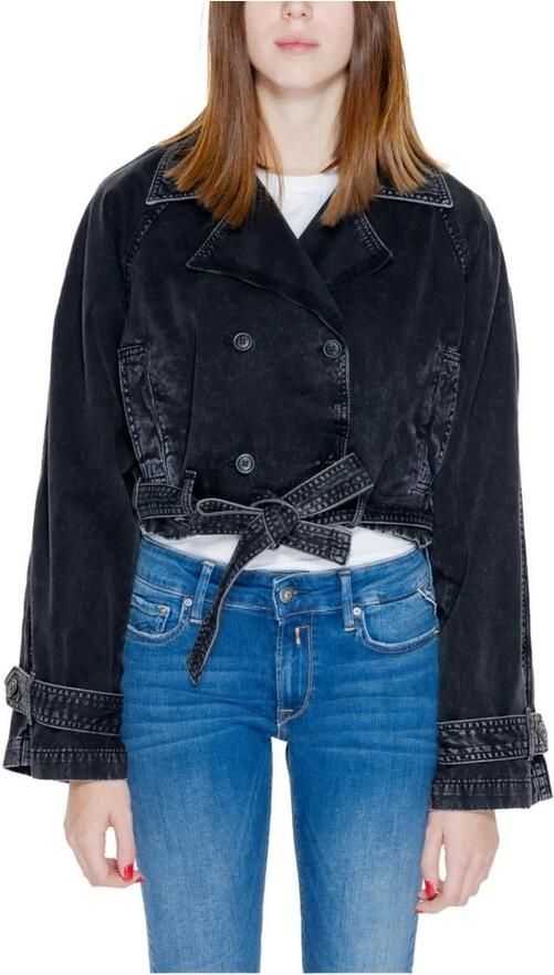 Only Zwarte Katoenen Blazer met Knoopsluiting Black Dames - Foto 4