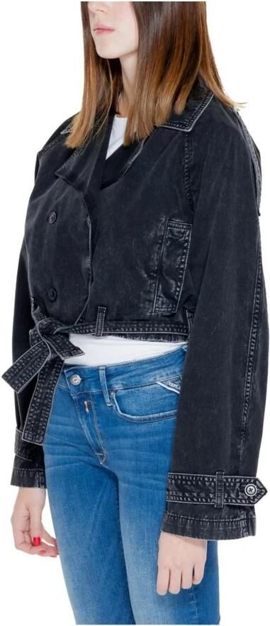 Only Zwarte Katoenen Blazer met Knoopsluiting Black Dames - Foto 3