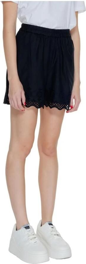 Only Organische Losse Shorts Lente Zomer Collectie Black Dames