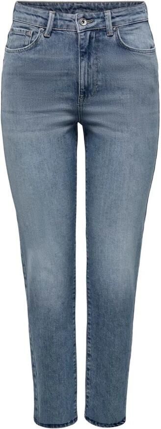 ONLY cropped high waist straight leg jeans ONLEMILY medium blue denim - Foto 3