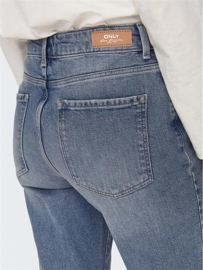 ONLY cropped high waist straight leg jeans ONLEMILY medium blue denim - Foto 5