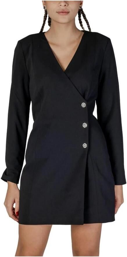 Only Korte Polyester Blend Jurk Collectie Black Dames