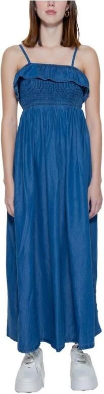 Only Lange Katoenen Lyocell Jurk Dames Collectie Blue Dames - Foto 5