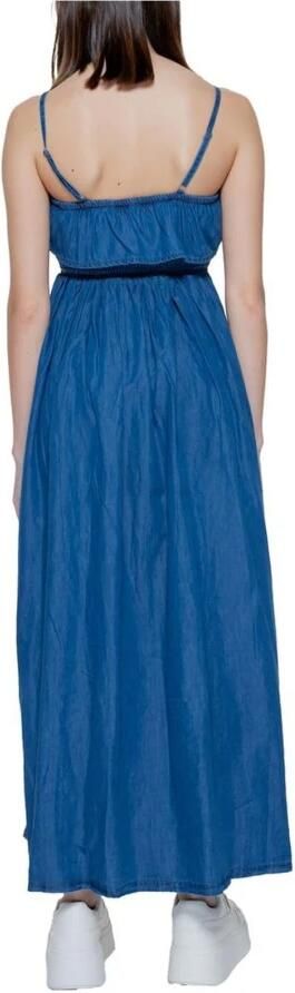 Only Lange Katoenen Lyocell Jurk Dames Collectie Blue Dames - Foto 2