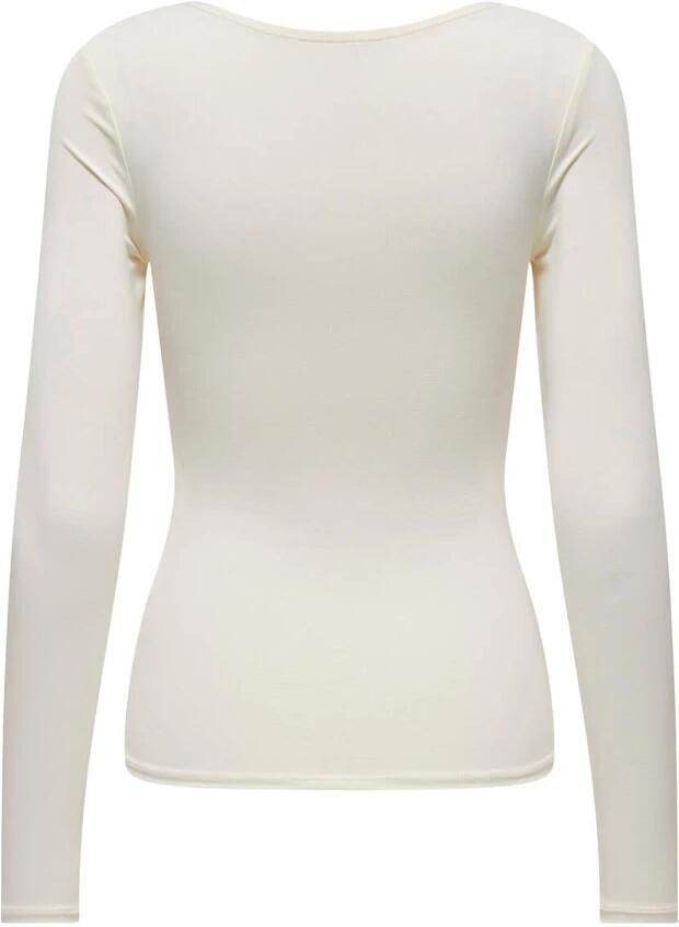 Only Shirt met lange mouwen en diepe ronde hals model 'ELA'
