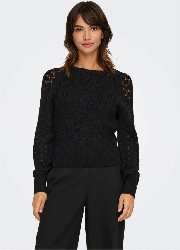 Only Lange Mouw Miami Gebreide Top Black Dames - Foto 3