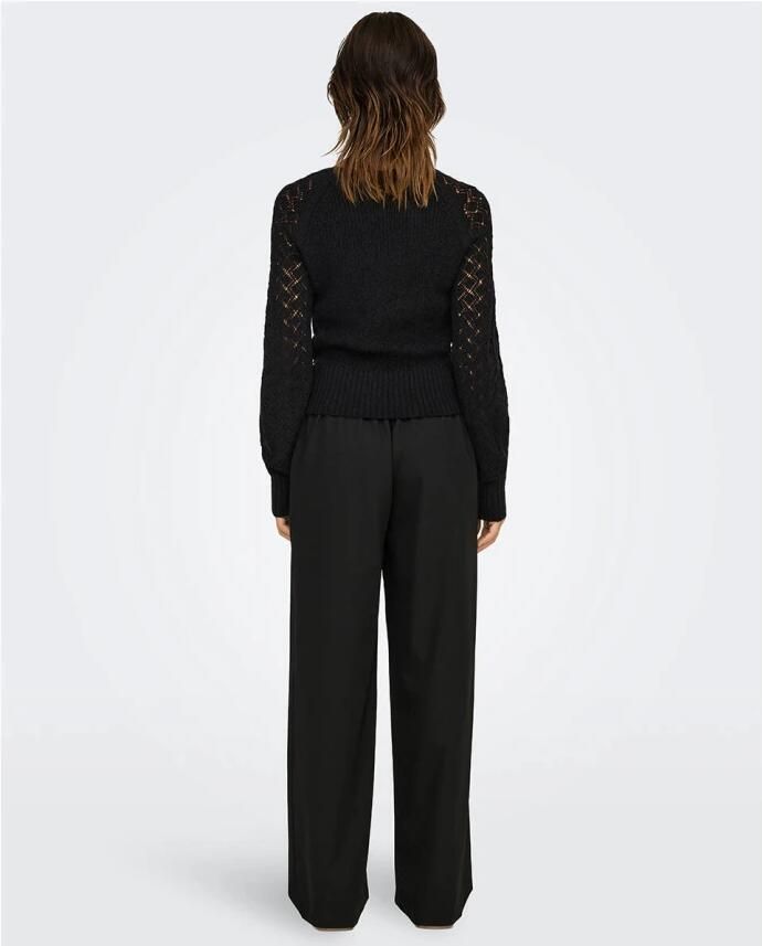 Only Lange Mouw Miami Gebreide Top Black Dames