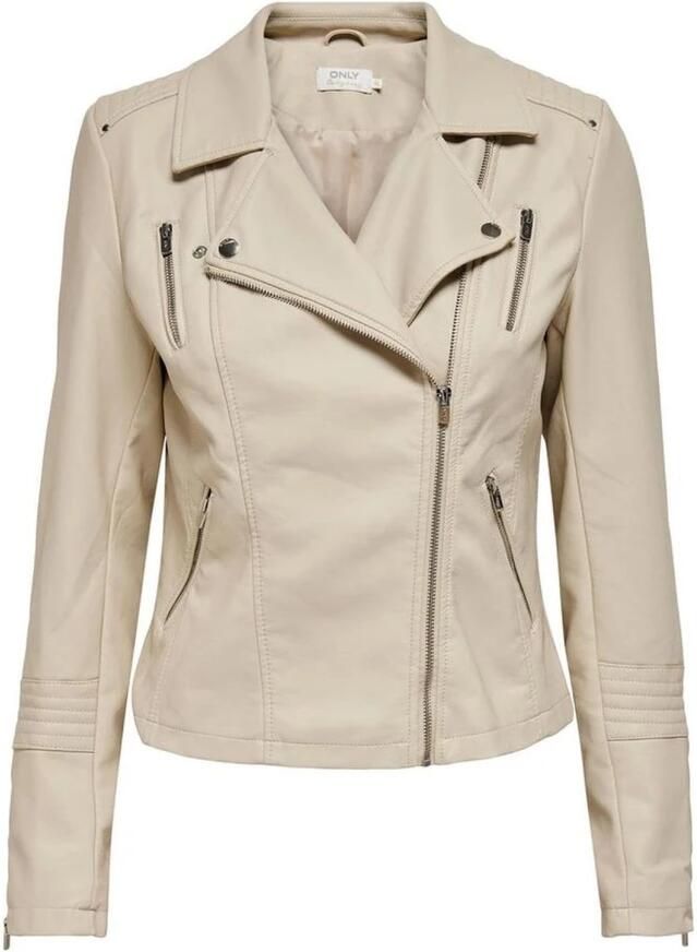 Only Lente Zomer Viscose Polyurethaan Jas met Polyester Voering Beige Dames - Foto 3