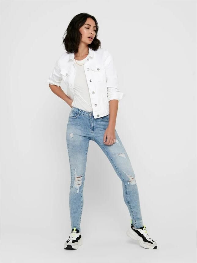 Only Jeansjack Tia in lichte used wassing met stretch - Foto 5