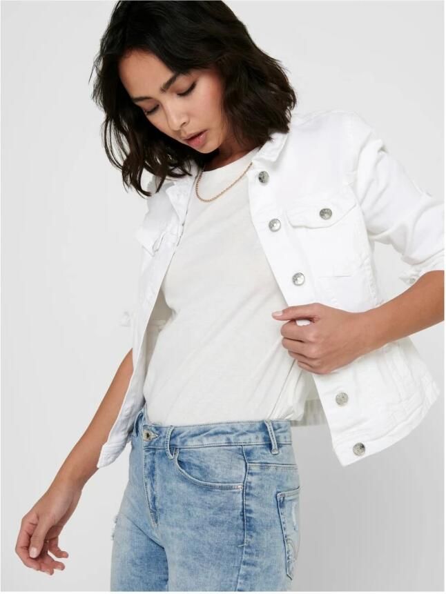 Only Jeansjack Tia in lichte used wassing met stretch - Foto 3