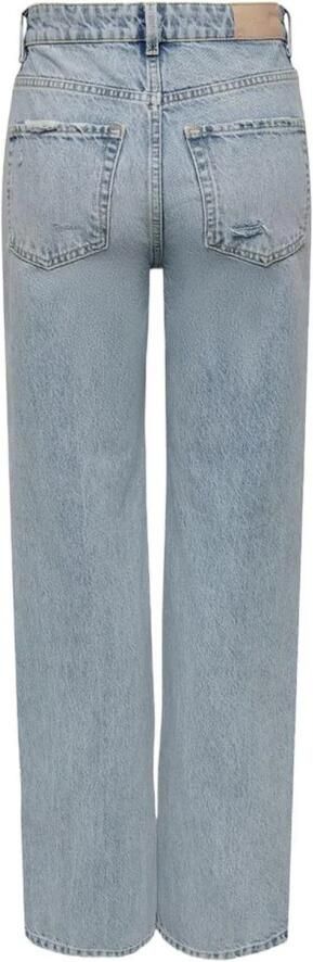 Only Versleten blauwe jeans met rits en knoopsluiting Blue Dames - Foto 4