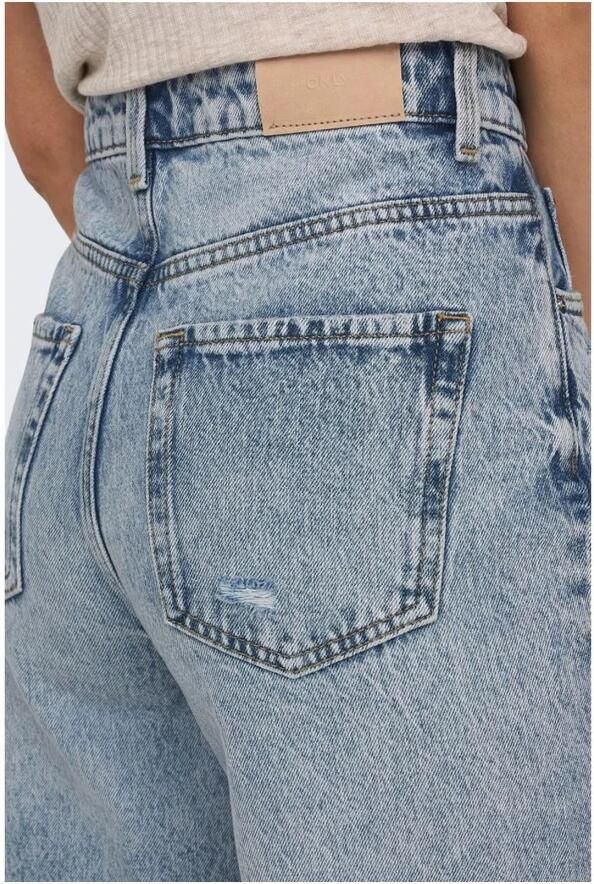 Only Versleten blauwe jeans met rits en knoopsluiting Blue Dames - Foto 3