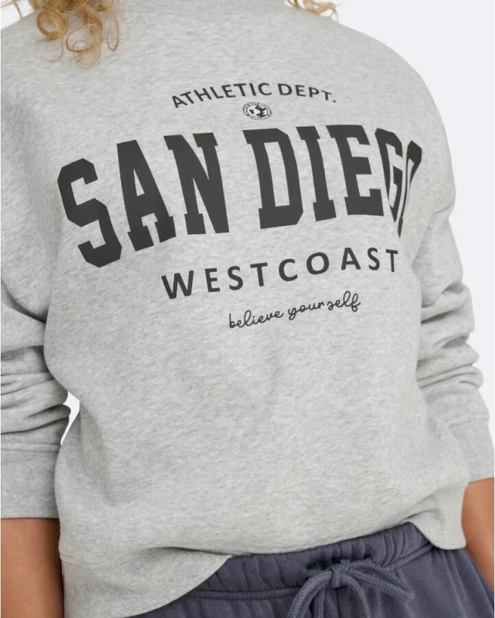 Only Regular fit sweatshirt met katoen en tekstprint model 'SWEAT LIFE'