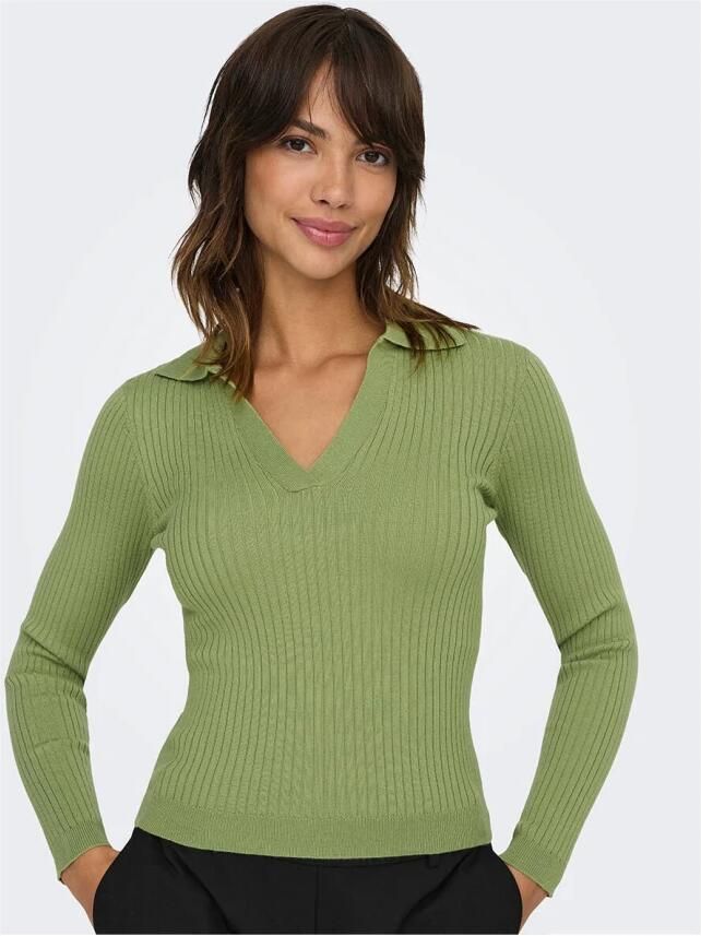 Only Life Polo Pullover Gebreid Green Dames - Foto 4