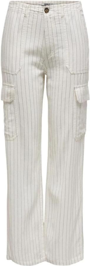 Only Linnen Cargo Broek Lente Zomer Collectie White Dames - Foto 3