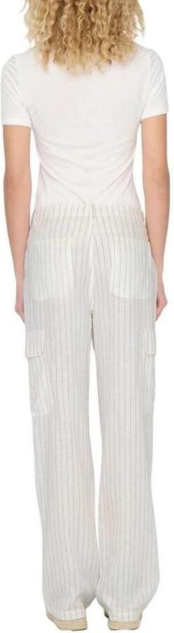 Only Linnen Cargo Broek Lente Zomer Collectie White Dames - Foto 2