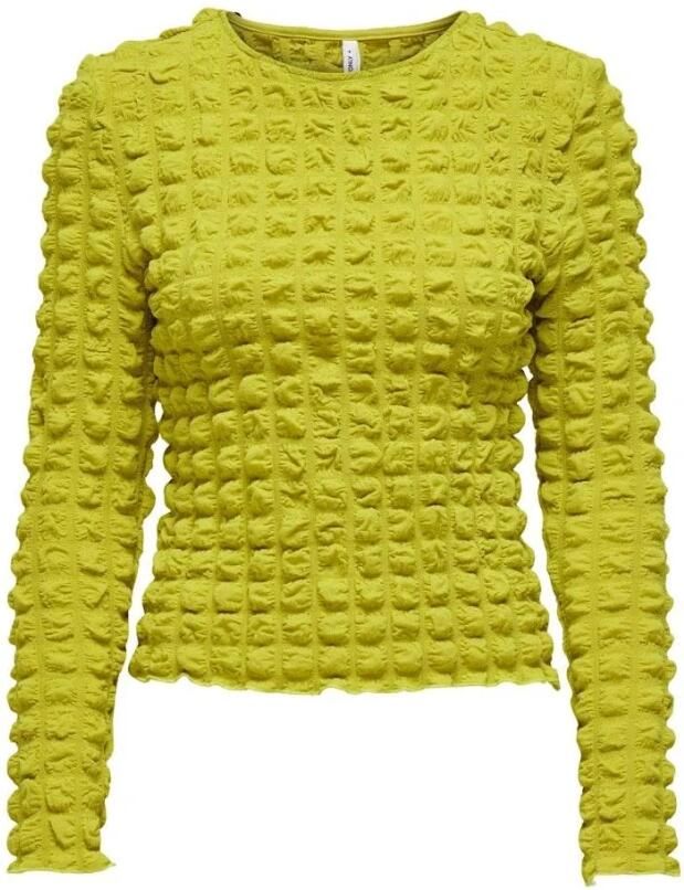 Only L S O-Neck TOP Citronelle Geel Yellow Dames