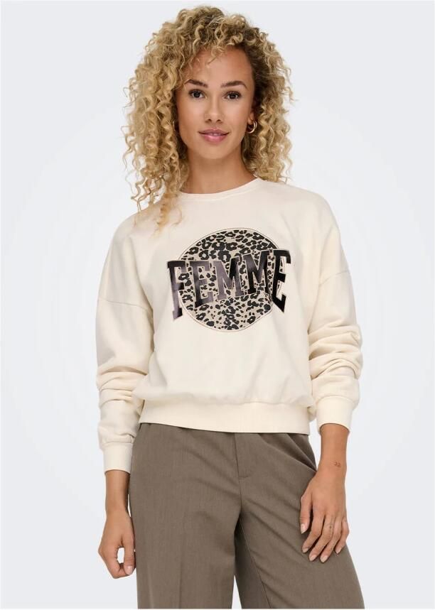 Only Luipaardprint Sweatshirt met Lange Mouwen Beige Dames - Foto 3