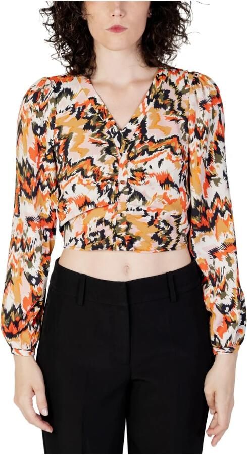 Only Oranje Polo met Lange Mouwen en Knoopsluiting Orange Dames - Foto 5