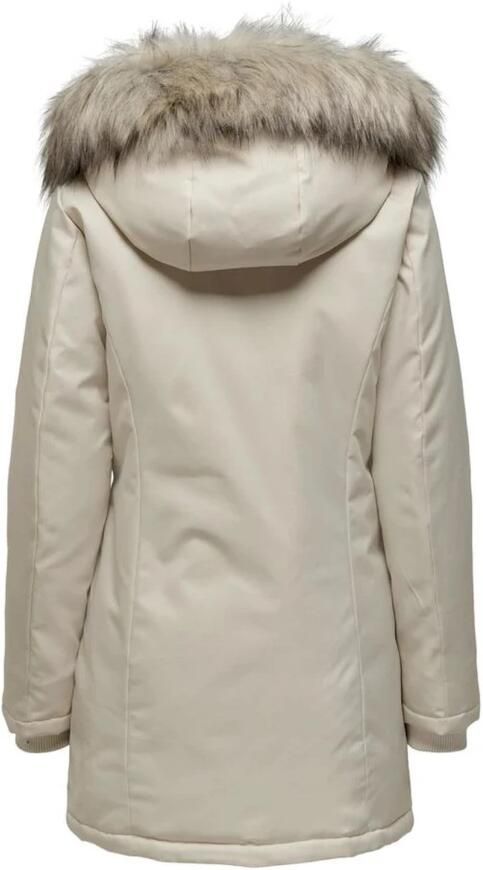 Only Beige Parka met Afneembare Nepbont Capuchon Beige Dames - Foto 3