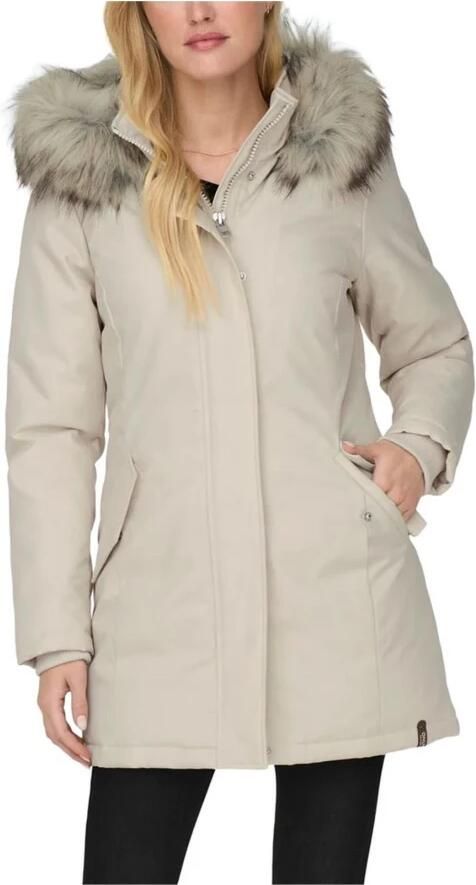 Only Beige Parka met Afneembare Nepbont Capuchon Beige Dames - Foto 2