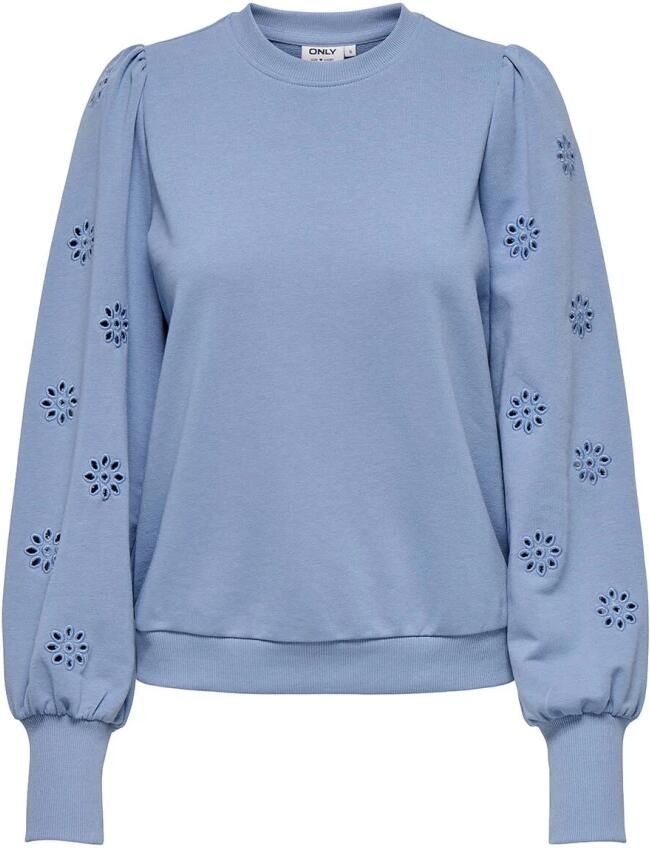 Only Puff Borduurwerk Sweater voor Vrouwen Blue Dames - Foto 3