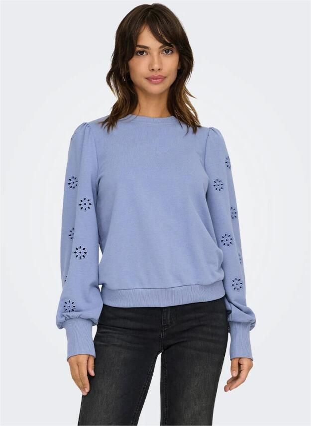 Only Puff Borduurwerk Sweater voor Vrouwen Blue Dames - Foto 2