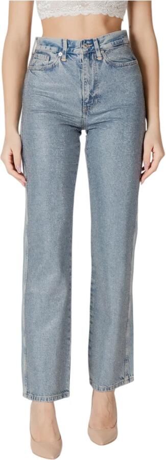 Only Rhinestone Embellished Denim Jeans Blue Dames - Foto 6