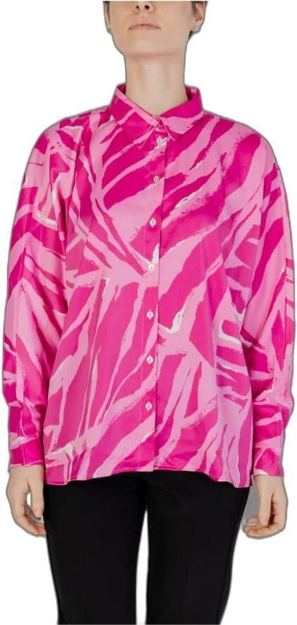 Only Roze Abstract Print Lange Mouwen Shirt Pink Dames - Foto 5
