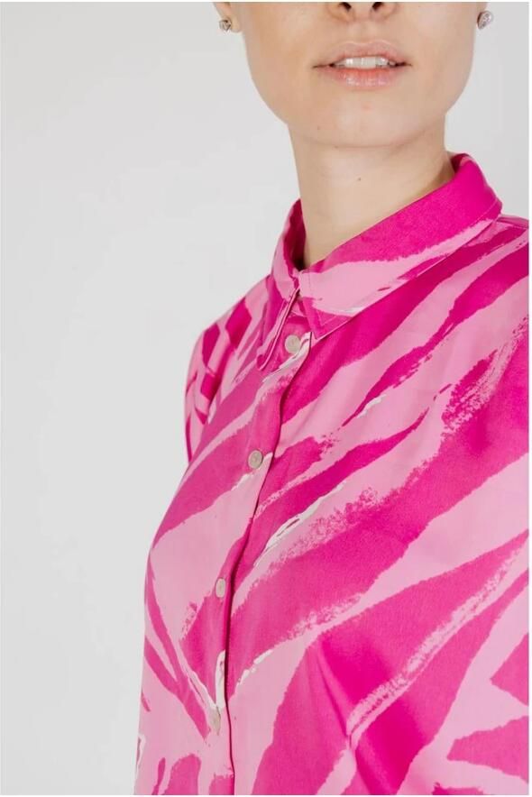 Only Roze Abstract Print Lange Mouwen Shirt Pink Dames - Foto 3